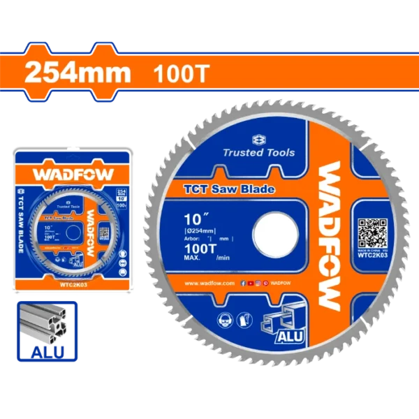 ПИЛА ЗА ЦИРКУЛАР ГЕР АЛУМИНИУМ 254mm 100T WADFOW WTC2K03