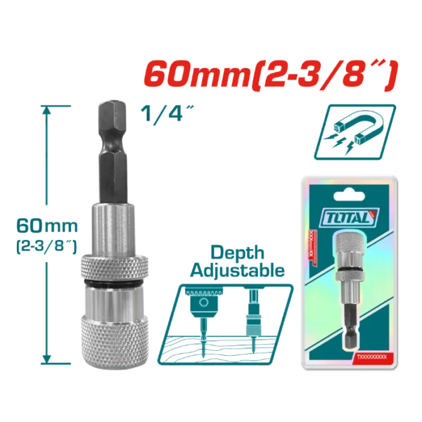 НАСТАВАК ЗА БИТОВИ 1/4" СО ГРАНИЧНИК TOTAL TAC464601