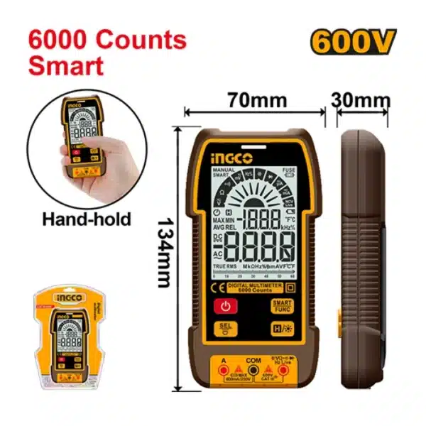 МУЛТИМЕТАР ДИГИТАЛЕН 600V INGCO DM16004