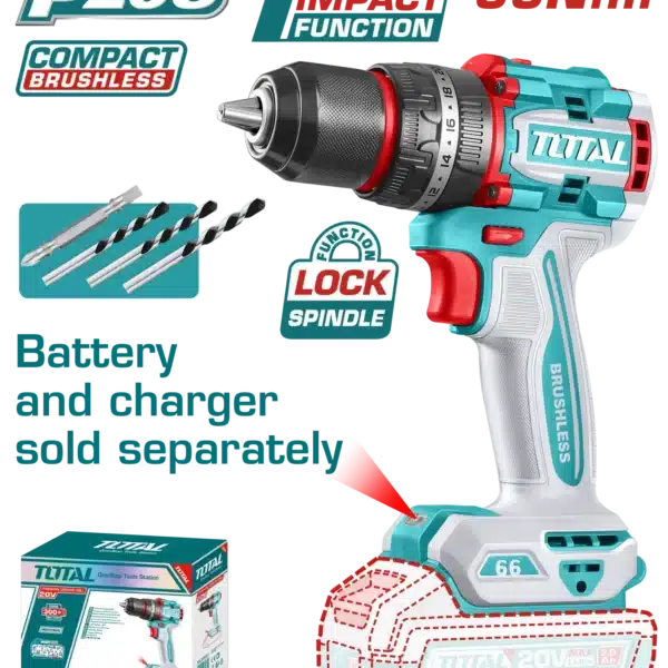 ШТРАФИЛИЦА 66Nm 20V СОЛО БЕЗ БАТЕРИИ TOTAL TIDLI206681