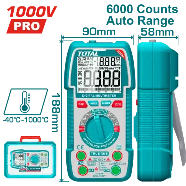 МУЛТИМЕТАР ДИГИТАЛЕН 1000V PRO TOTAL TMT5310004