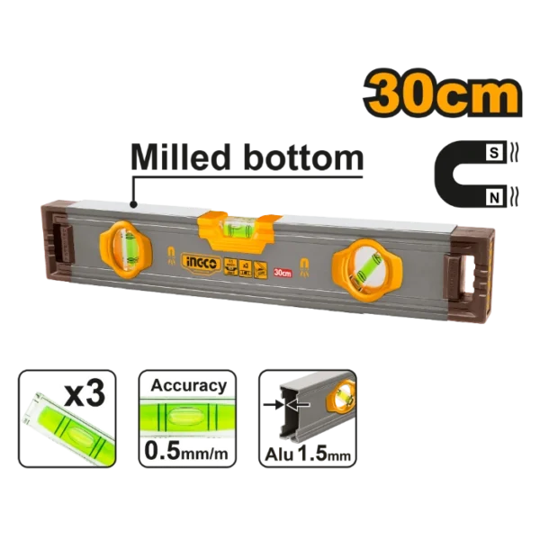ВАСЕР ВАГА ЛИБЕЛА СО МАГНЕТ 30CM INGCO HSL38030M