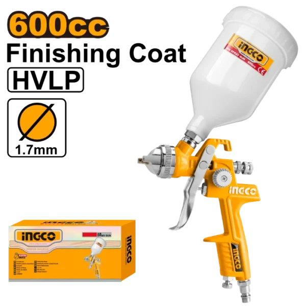 ПИШТОЛ ЗА ФАРБАЊЕ HVLP 1.7mm 600cc INGCO ASG10612