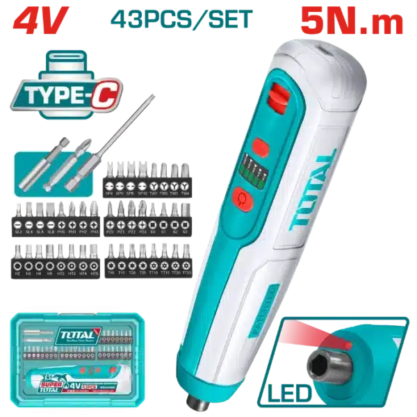 МИНИ ШТРАФИЛИЦА 4V ВГРАДЕНА БАТЕРИЈА TOTAL TSDLI04062