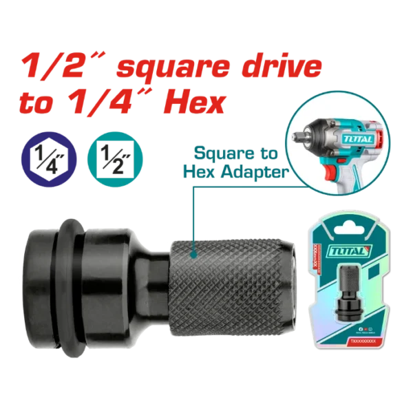 АДАПТЕР 1/2" на 1/4" ХЕКСОГРАМ TOTAL TAC60501