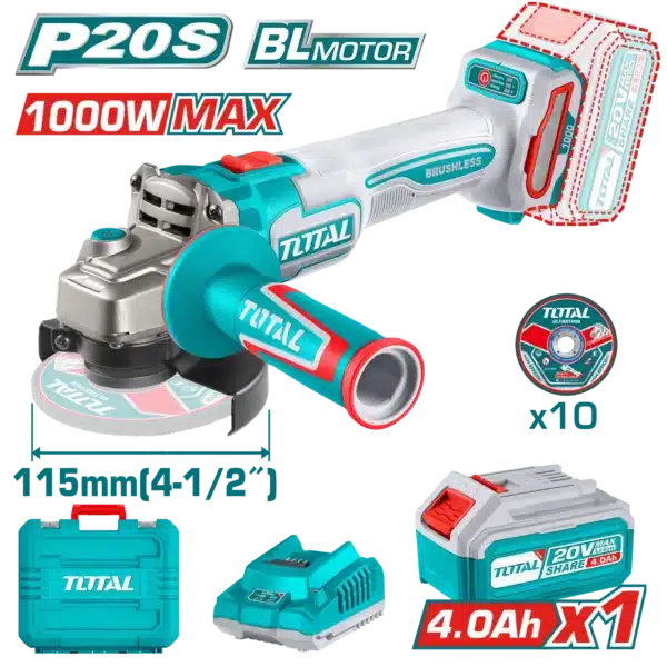 АГОЛНА БРУСАЛКА 20V 1000W 1x4.0Ah TOTAL TAGLI271531