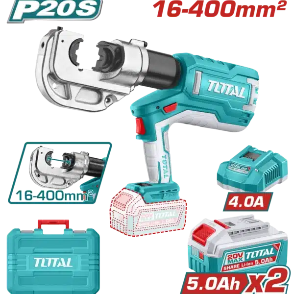 ХИДРАУЛИЧНА ПРЕСА ЗА КАБЛИ 20V 2x5.0Ah TOTAL TCTLI2005