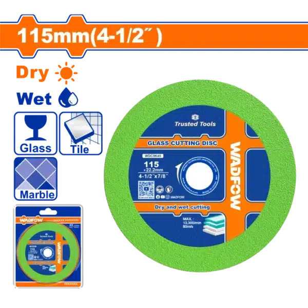 ДИСК ЗА СТАКЛО И ПЛОЧКИ 115mm WADFOW WDC9K45