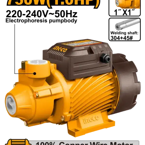 ЦЕНТРИФУГАЛНА ПУМПА ЗА ВОДА 0.75KW 1" INGCO VPM75068