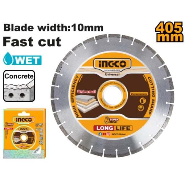 ДИЈАМАНТСКИ ДИСК 405mm ЗА GSF6-2 МОКРО БЕТОН INGCO DMD044052