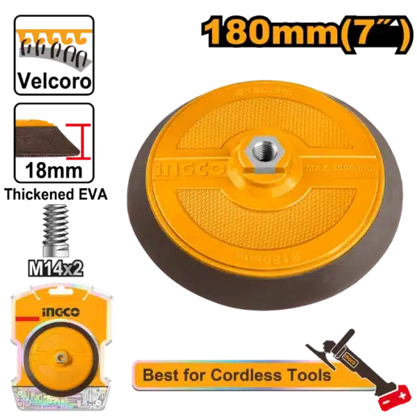 ПОДЛОГА ЗА ПОЛИРАЊЕ ЗА БРУСИЛКА М14x2 180mm ЧИЧАК INGCO APP18051