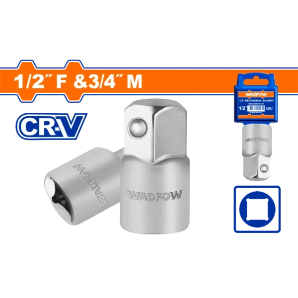 АДАПТЕР ЗА ПАТЕНТ КЛУЧ КОНЕКТОР 1/2" ЖЕНСКО & 3/4" МАШКО WADFOW WSC9212