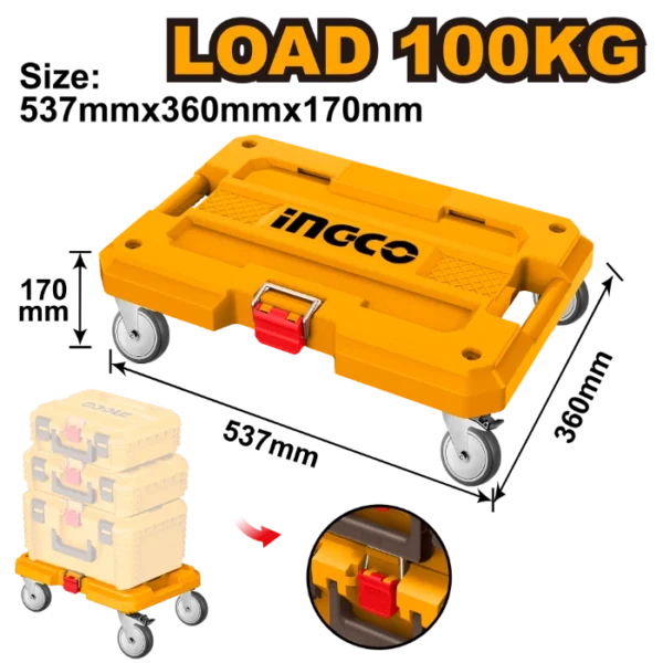 КУТИЈА ЗА АЛАТ STACKABLE СО ТРКАЛА 100KG INGCO HHWB61001