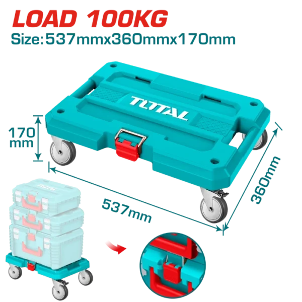КУТИЈА ЗА АЛАТ STACKABLE СО ТРКАЛА 100KG TOTAL THTWB61001
