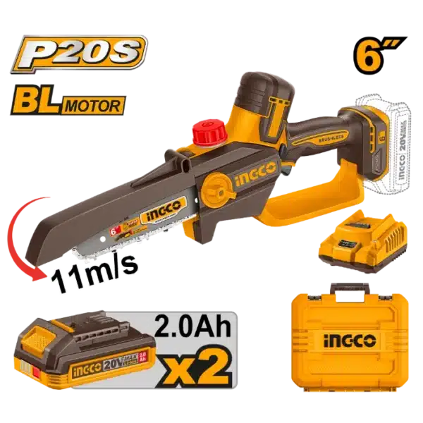 МОТОРНА ПИЛА ЗА ГРАНКИ  2x2.0Ah 6" INGCO CGSLI20662