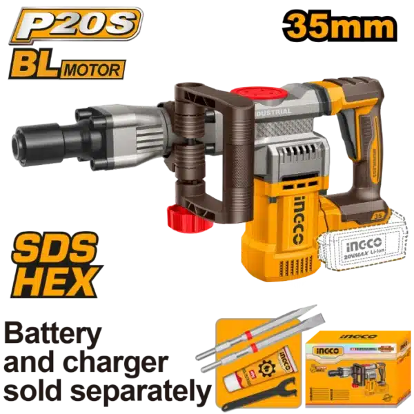 БАТЕРИСКИ КРШАЧ  (ХИЛТА) SDS HEX 20V СОЛО БЕЗ БAТЕРИИ 16J INGCO CDBLI20358