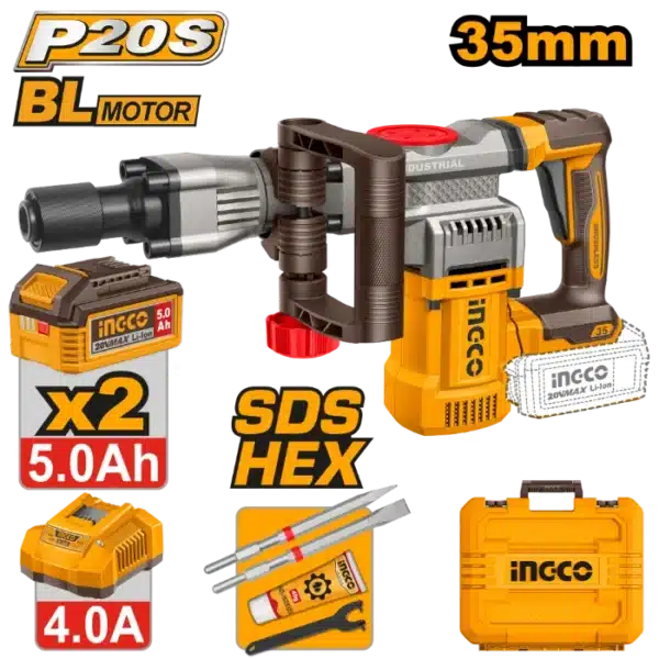 БАТЕРИСКИ КРШАЧ (ХИЛТА) SDS HEX 20V 2x5.0Ah 16J INGCO CDBLI203582