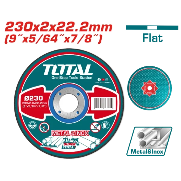 БРУСЕН КАМЕН 230x2.0mm ЗA МЕТАЛ И ИНОКС TOTAL TAC2202301