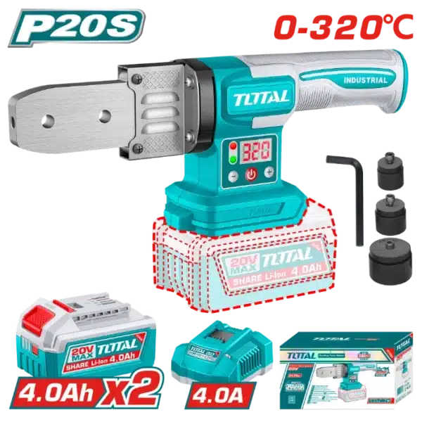 ПЕГЛА ЗА ЛЕПЕЊЕ ПВЦ ЦЕВКИ 20V 2x4.0Ah TOTAL TWTLI20182