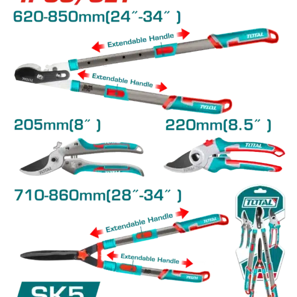 СЕТ 4/1 ГРАДИНАРСКИ НОЖИЦИ ЗА ГРАНКИ 4/1 TOTAL THT1593401
