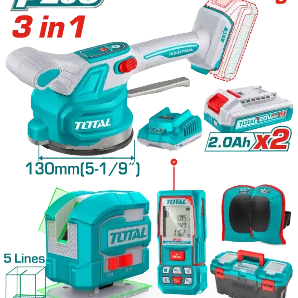 БАТЕРИСКИ COMBO СЕТ 3/1 20V 2x2.0Ah ЗА ПЛОЧКАРИ TOTAL TOSLI250606