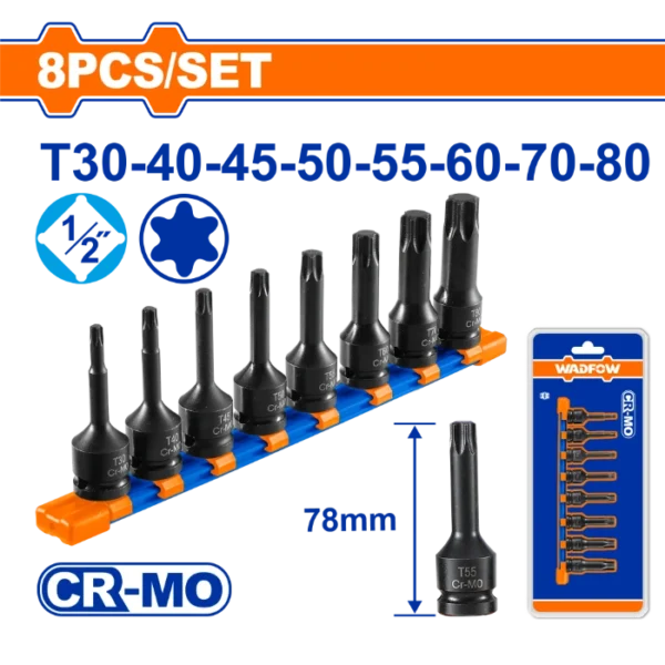 ПАТЕНТ КЛУЧ ЦРНИ 78mm 8/1 TORX WADFOW WMS4408