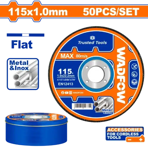 БРУСЕН КАМЕН СЕТ 50/1 115x1.0mm МЕТАЛ & ИНОКС WADFOW WAC3L45