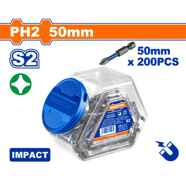 СЕТ 200/1 БИТОВИ 50mm PH2 WADFOW WSV5KPH25