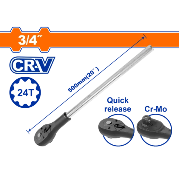 КЛУЧ КРЦКАЛКА ДОЛГ 500mm 3/4" 24T WADFOW WRW3234