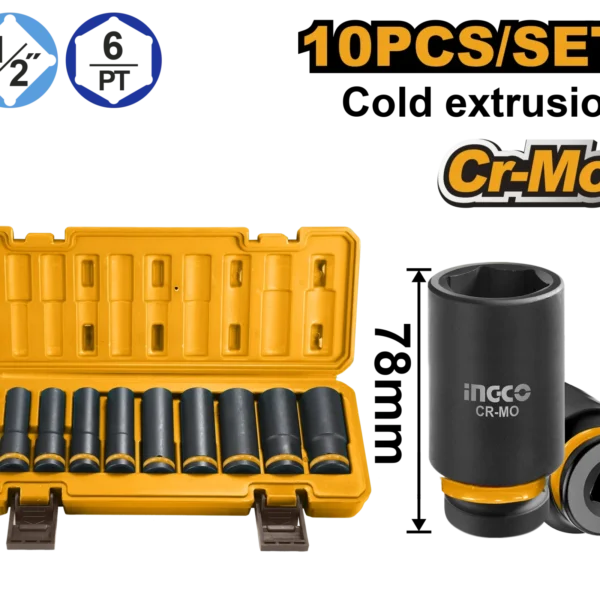 СЕТ 10/1 ПАТЕНТ КЛУЧЕВИ 1/2" 78mm INGCO HKISSD12102L