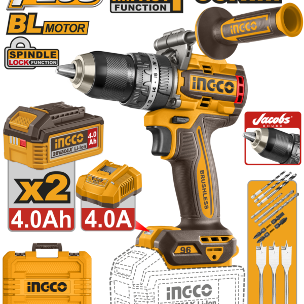 ШТРАФИЛИЦА 96Nm 20V 2x4.0Ah БАТЕРИИ INGCO CIDLI209686