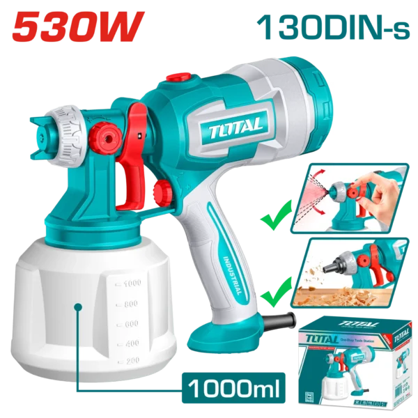 ЕЛЕКТРИЧЕН ПИШТОЛ ЗА ФАРБАЊЕ 530W TOTAL TT4506
