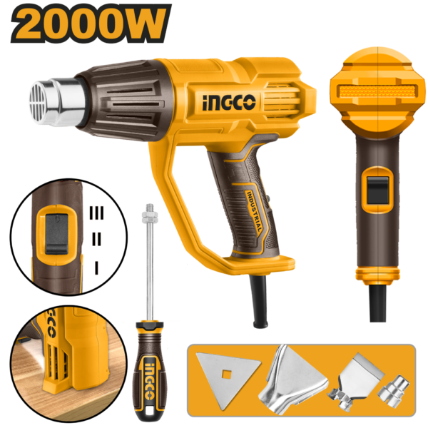 ИНДУСТРИСКИ ФЕН 2000W INGCO HG200078