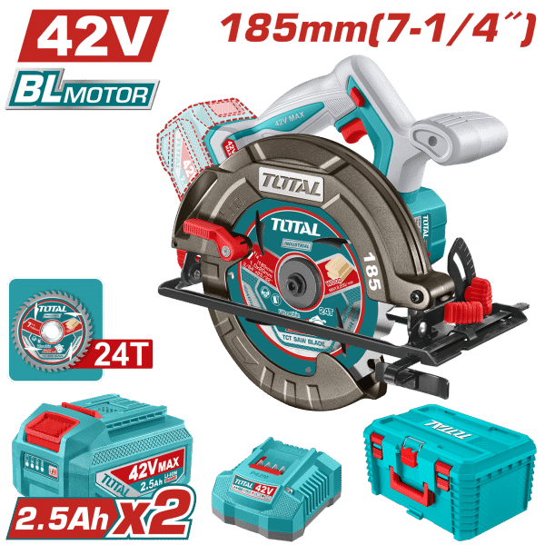 РАЧЕН ЦИРКУЛАР 42V 185MM (2 БАТЕРИИ 2.5AH) TSLI4218512
