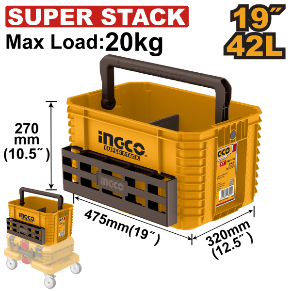 КУТИЈА ЗА АЛАТ INGCO STACKABLE 19" 42L – PBXS104