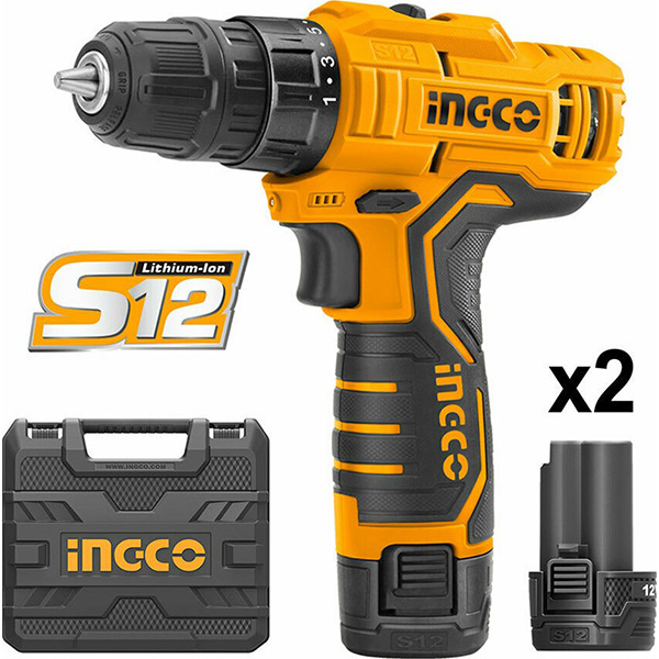 БАТЕРИСКА БОРМАШИНА INGCO 12V СО 2 БАТЕРИИ
