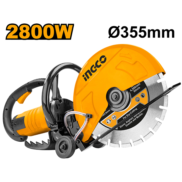 ЕЛЕКТРИЧНА РАЧНА ПИЛА ЗА БЕТОН INGCO 2800W Ø355MM