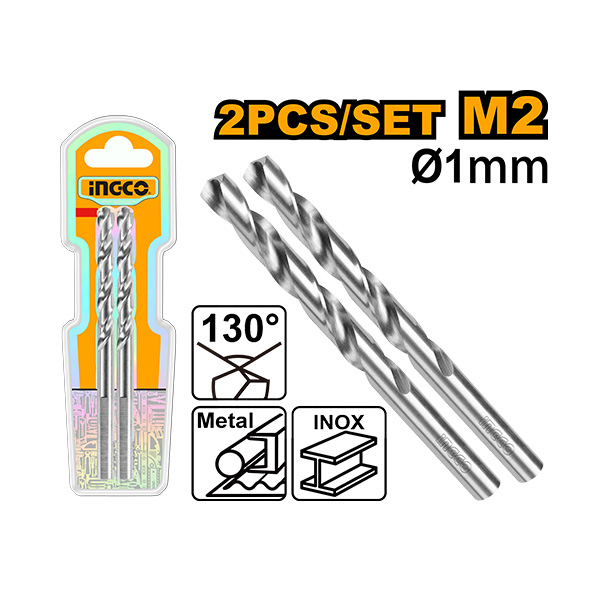 БУРГИИ ЗА МЕТАЛ INGCO 1MM СЕТ 2/1