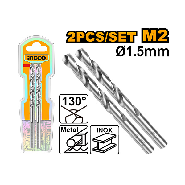 БУРГИИ ЗА МЕТАЛ INGCO 1.5MM СЕТ 2/1