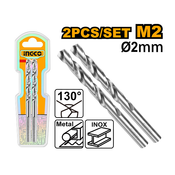 БУРГИИ ЗА МЕТАЛ INGCO 2MM СЕТ 2/1