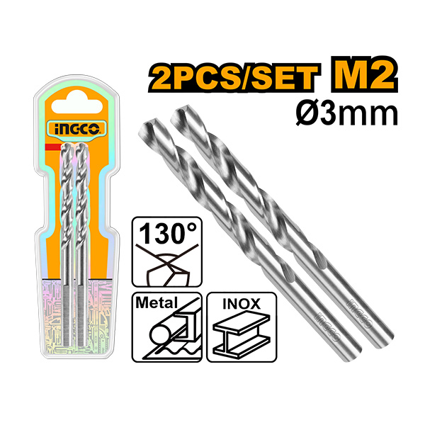 БУРГИИ ЗА МЕТАЛ INGCO 3MM СЕТ 2/1
