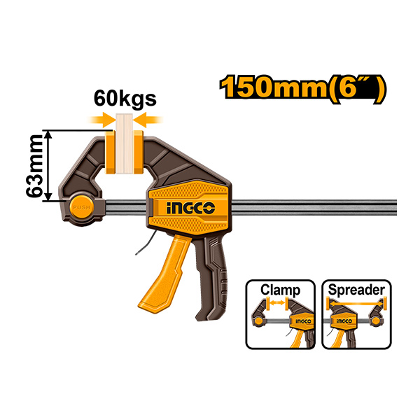 СТОЛАРСКА СТЕГА INGCO PVC + МЕТАЛ 150MM
