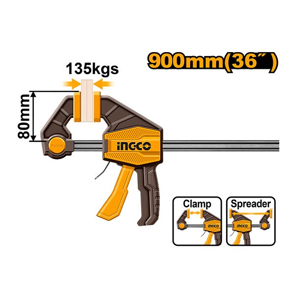 СТОЛАРСКА СТЕГА INGCO PVC + МЕТАЛ 900MM