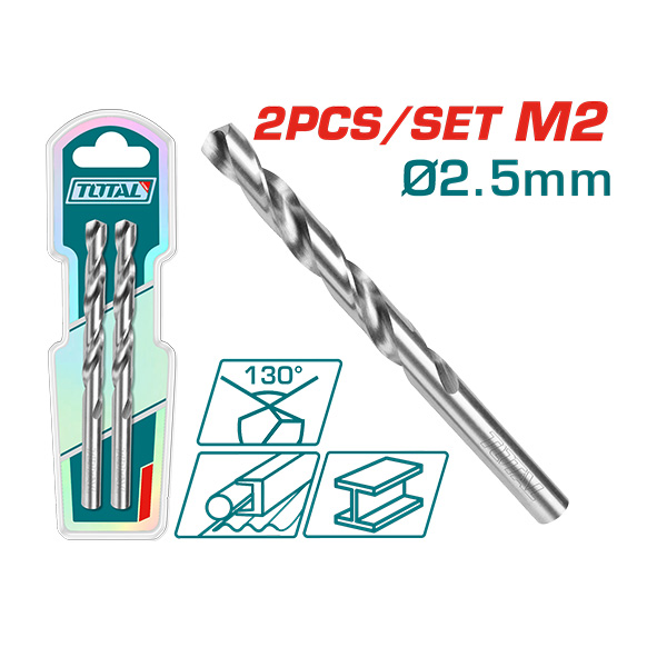БУРГИИ ЗА МЕТАЛ TOTAL 2.5MM СЕТ 2/1