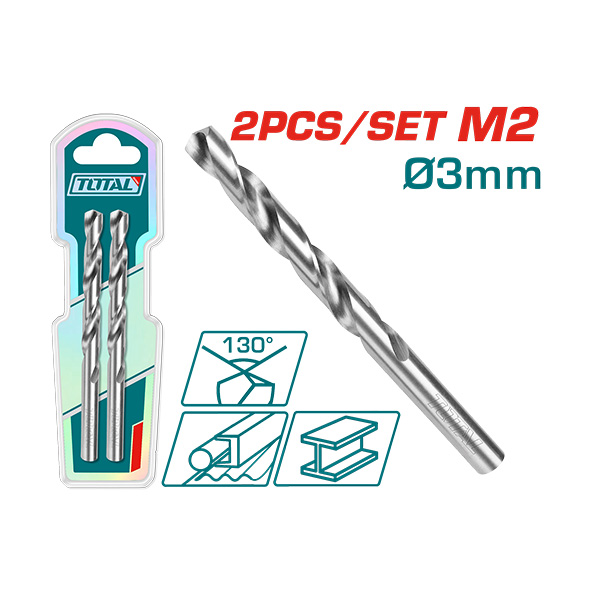 БУРГИИ ЗА МЕТАЛ TOTAL 3MM СЕТ 2/1