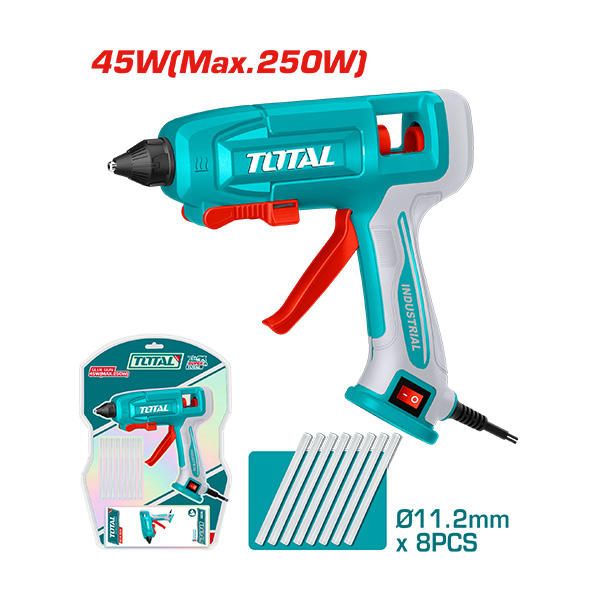 ЕЛЕКТРИЧЕН ПИШТОЛ ЗА СИЛИКОНСКИ СТАПЧИЊА TOTAL 45W