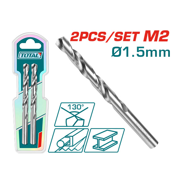 БУРГИИ ЗА МЕТАЛ TOTAL 1.5MM СЕТ 2/1